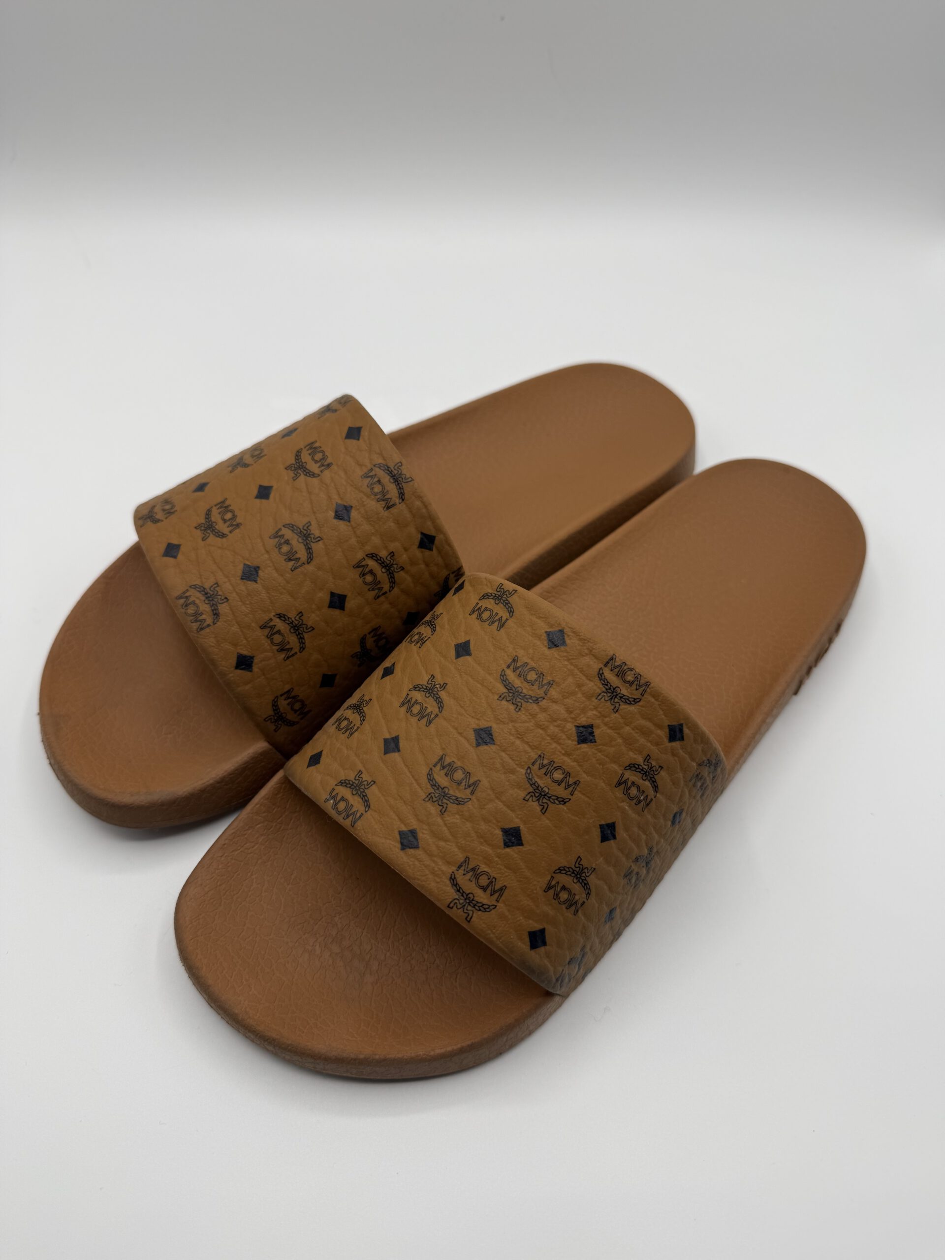 Mcm Slider Monogram Print Cognac